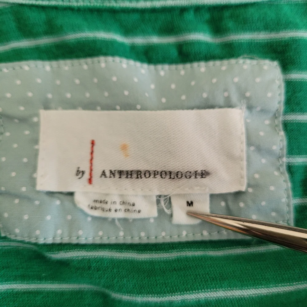 Anthropologie Dopamine Green Cotton Blend Tiered Ruffle Tee Shirt SIZE Medium - Picture 6 of 7